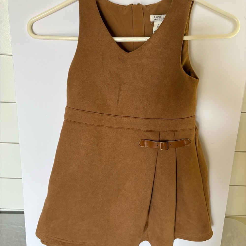 Rachel Zoe brown microsuede sleeveless dress